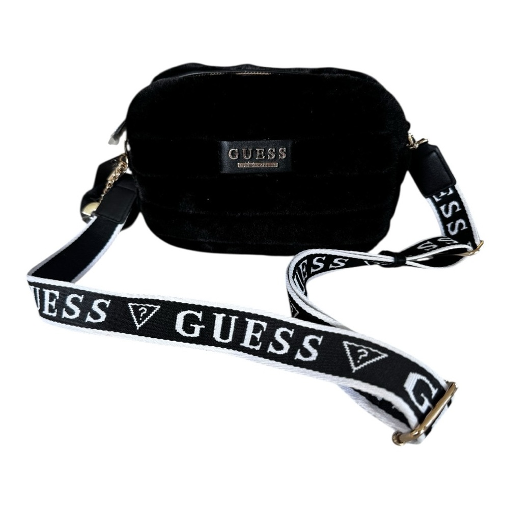 Guess Plush Crossbody w/Strap and Bag Charms
